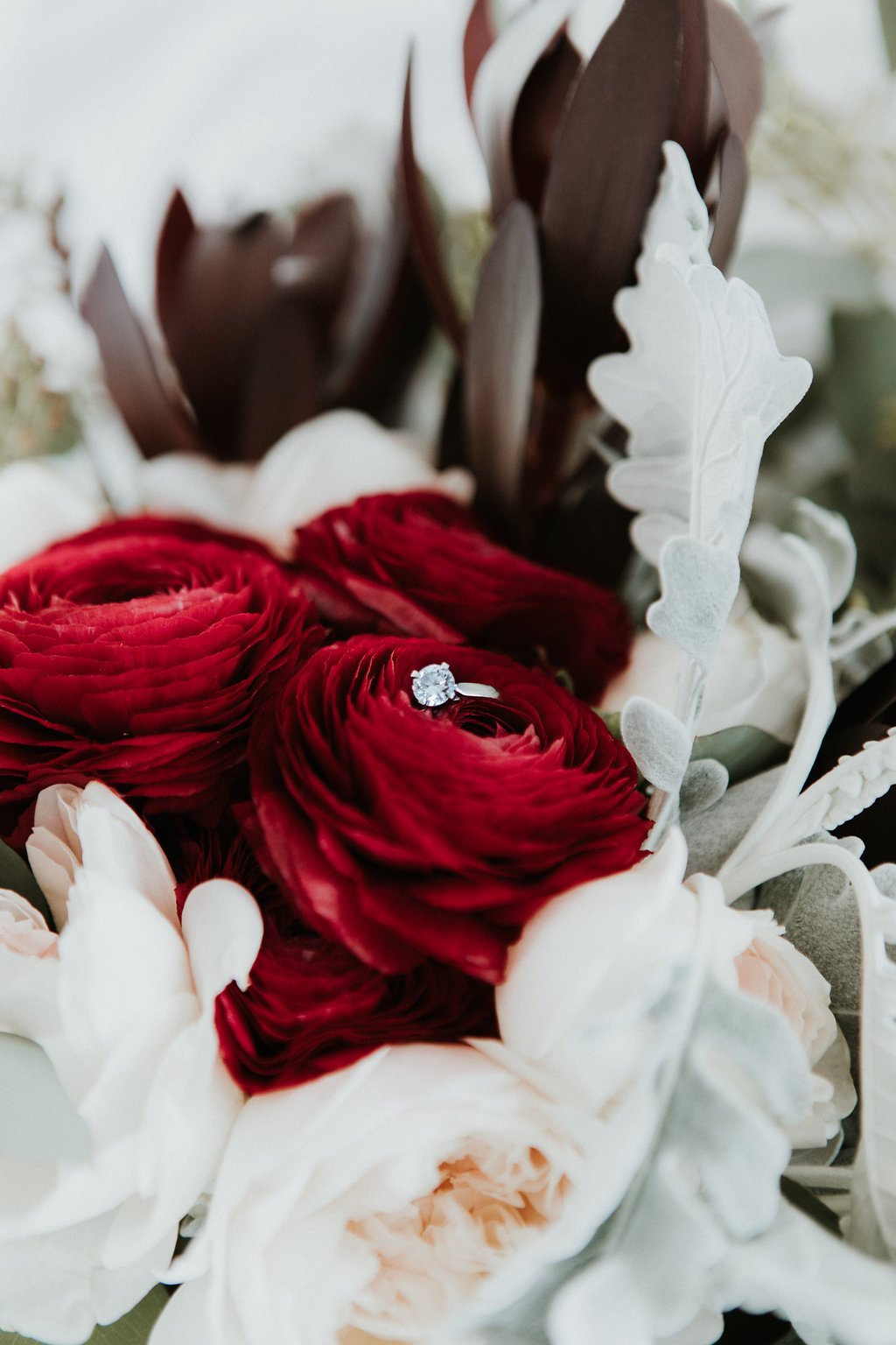 engagement rings rustic wedding bouquet The Grantham House